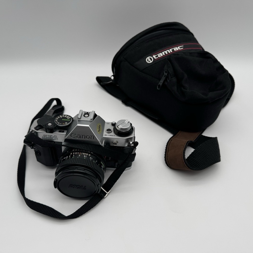 Canon AE-1 35mm SLR Film‎ Camera W/ 50mm f/1.8 FD Film Tested & Working Great